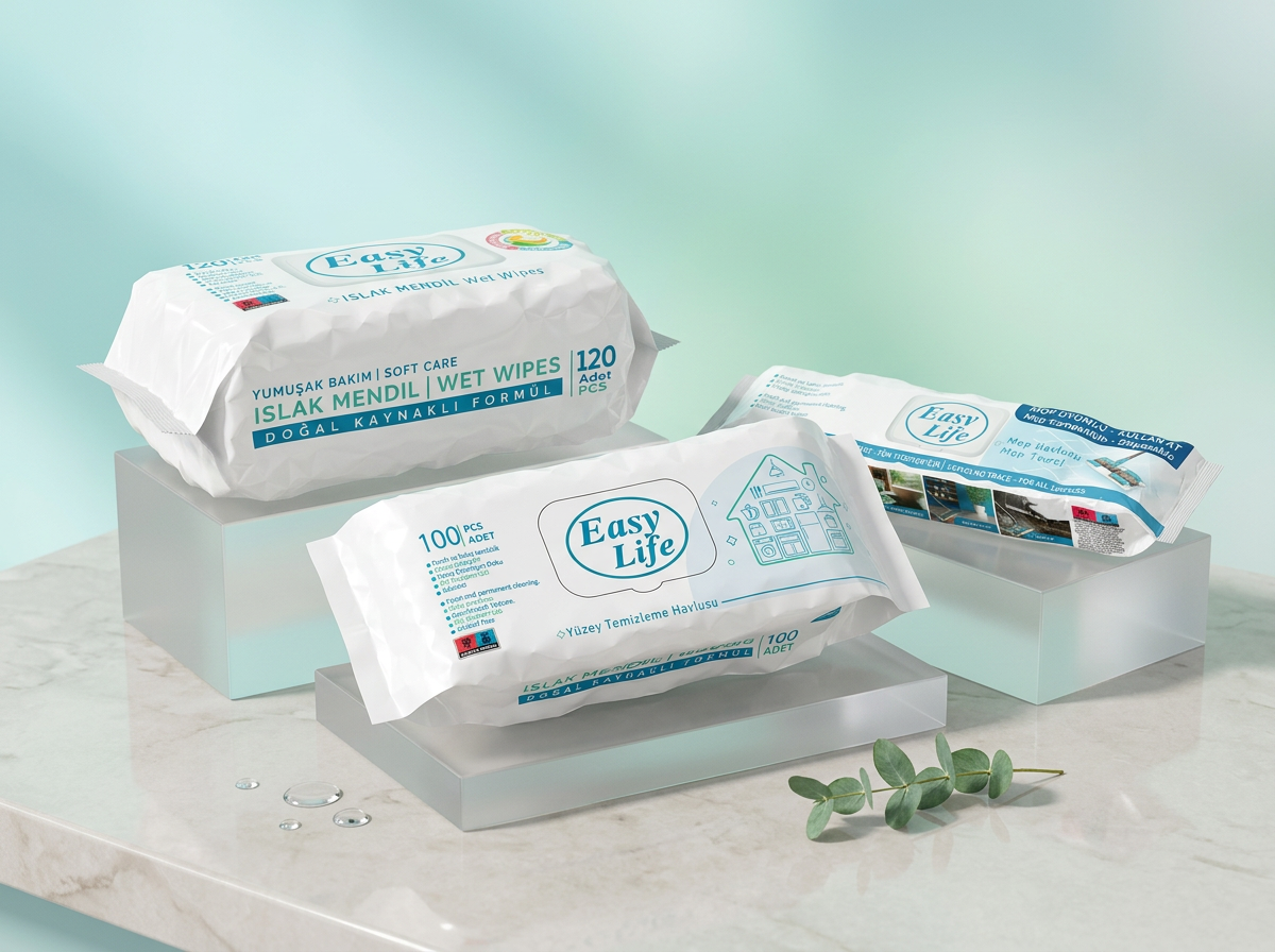 EasyLife toptan temizlik ürünleri: yüzey temizleme havlusu, ıslak mendil ve mop havlusu bir arada